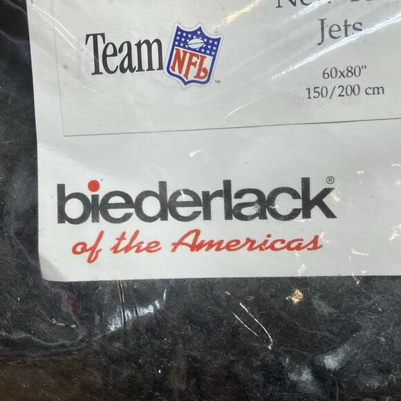 New York Jets VTG Deadstock Biederlack Stadium Blanket 60"x80" Brand New - Picture 5 of 8